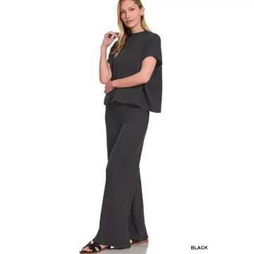 Sweater Boxy Top & Long Pant Set