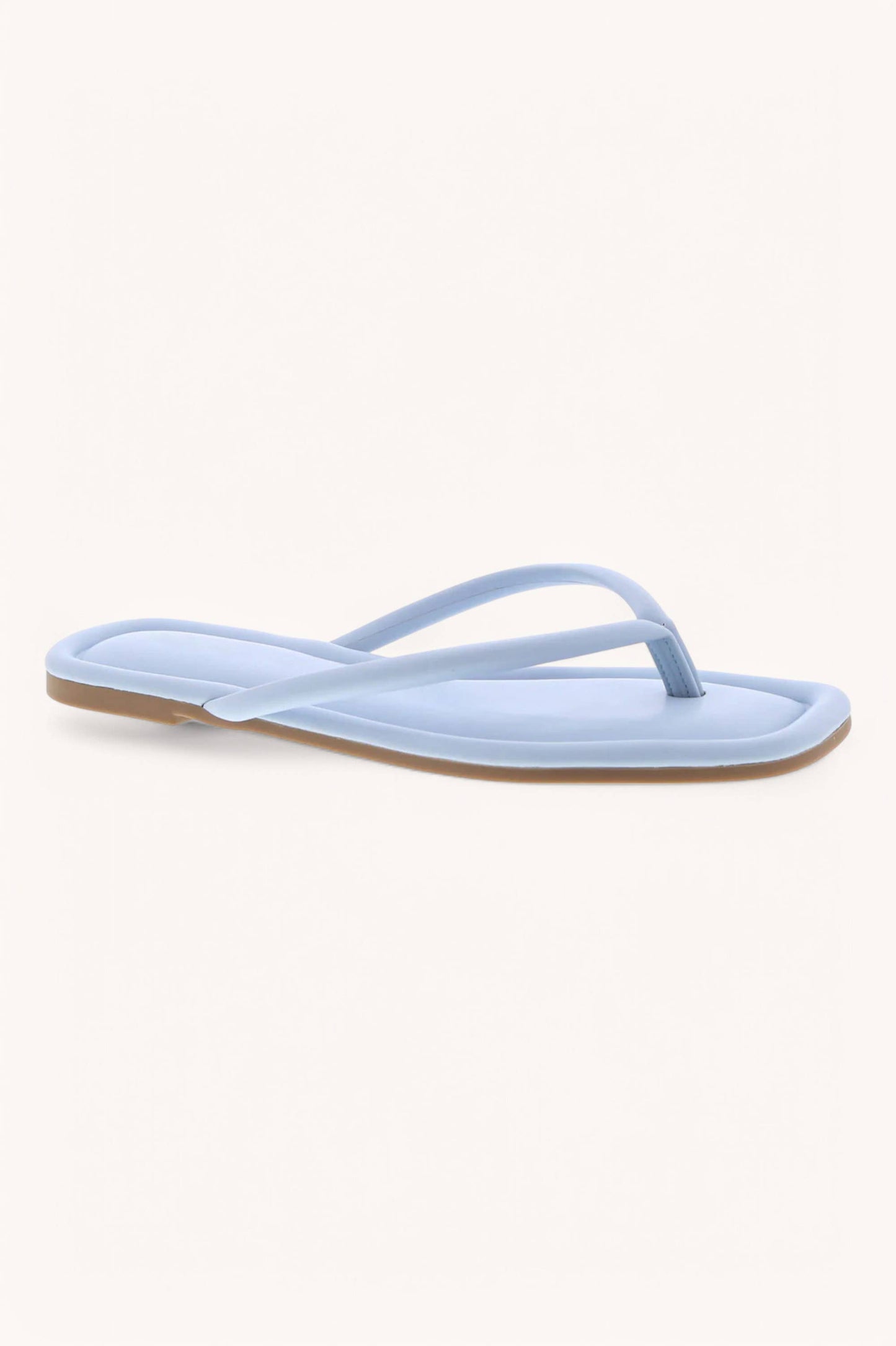 SQUARE TOE SIMPLE THONG STRAP SANDALS