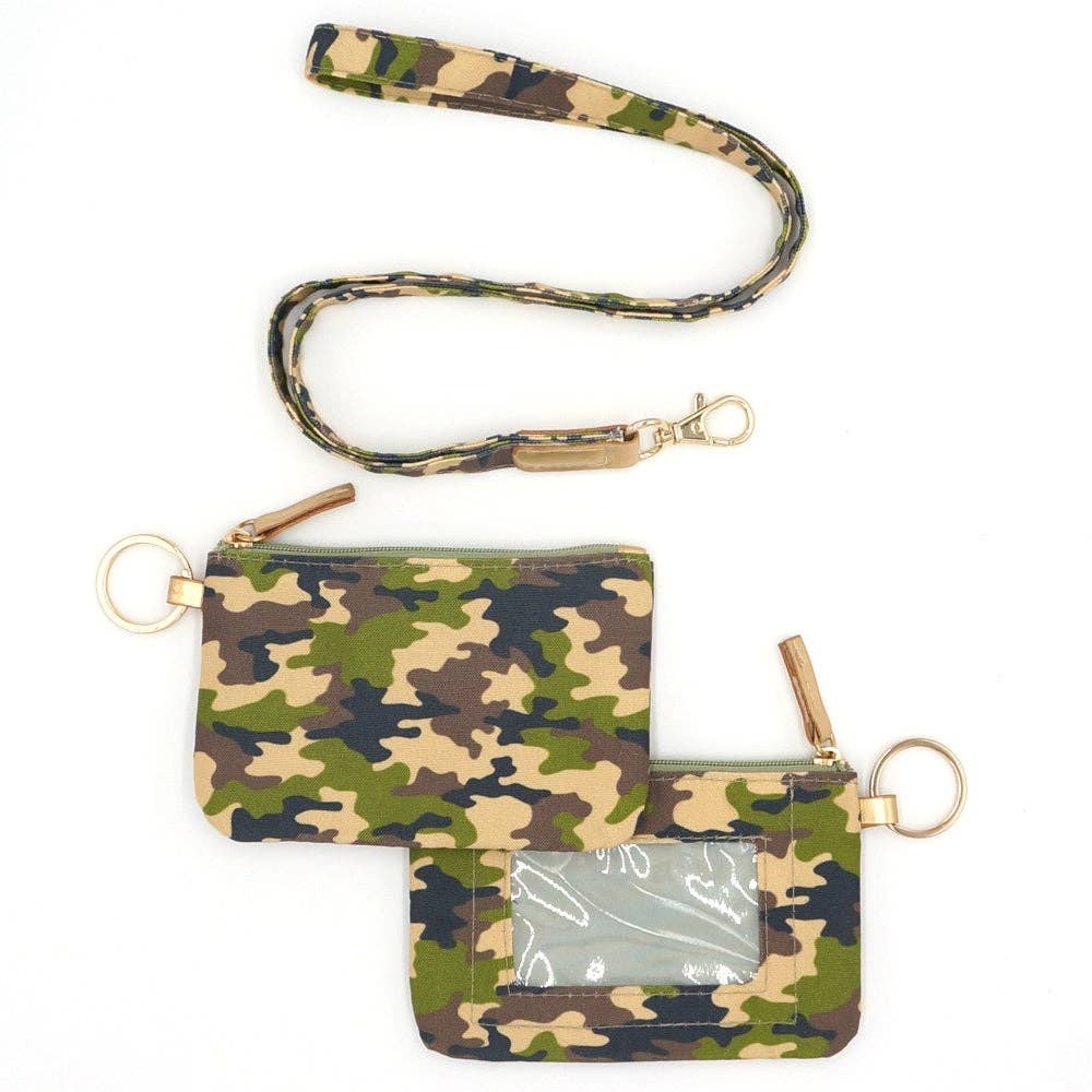 Camo Women's Lanyard ID Wallet