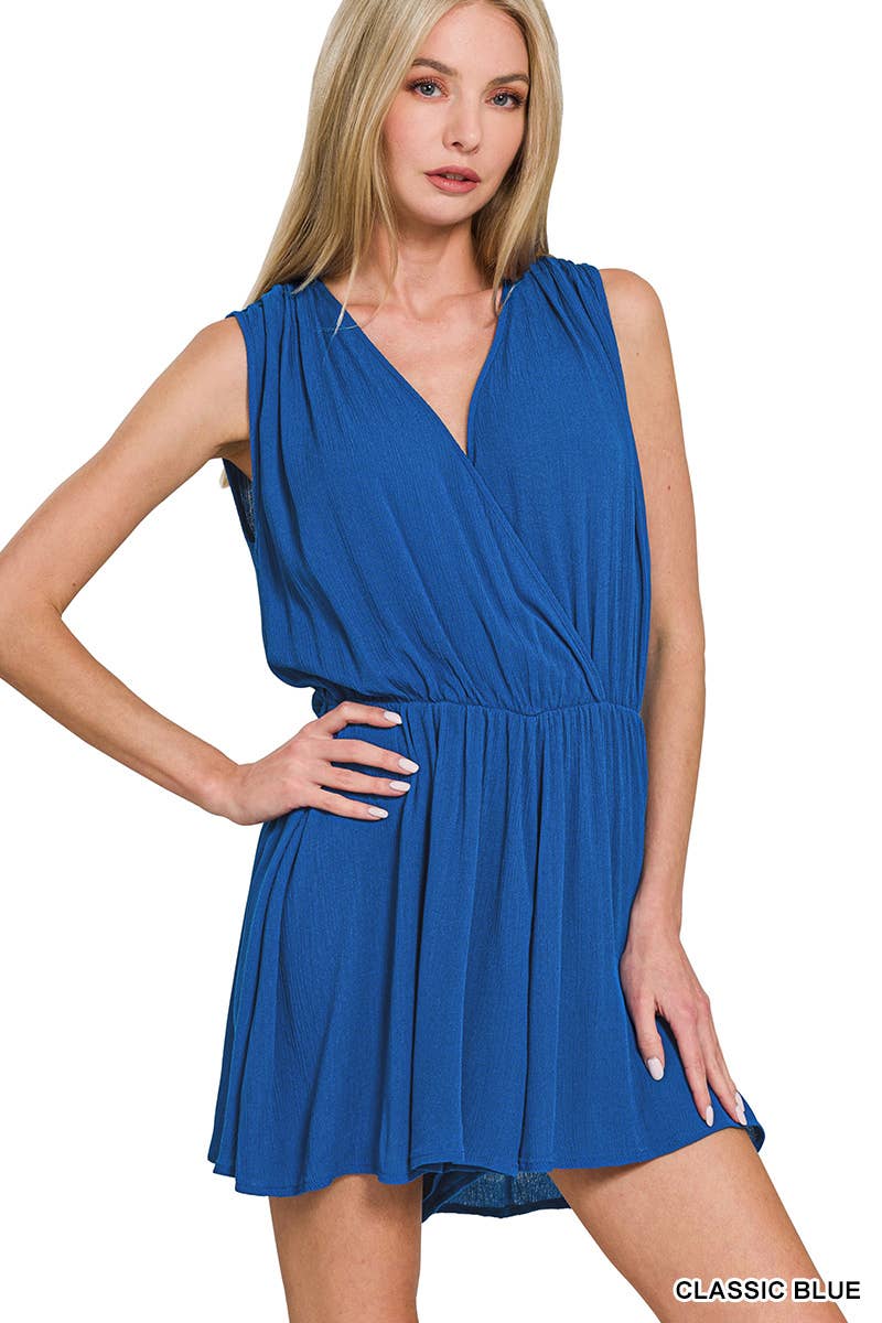 Romper With Tie Open Back