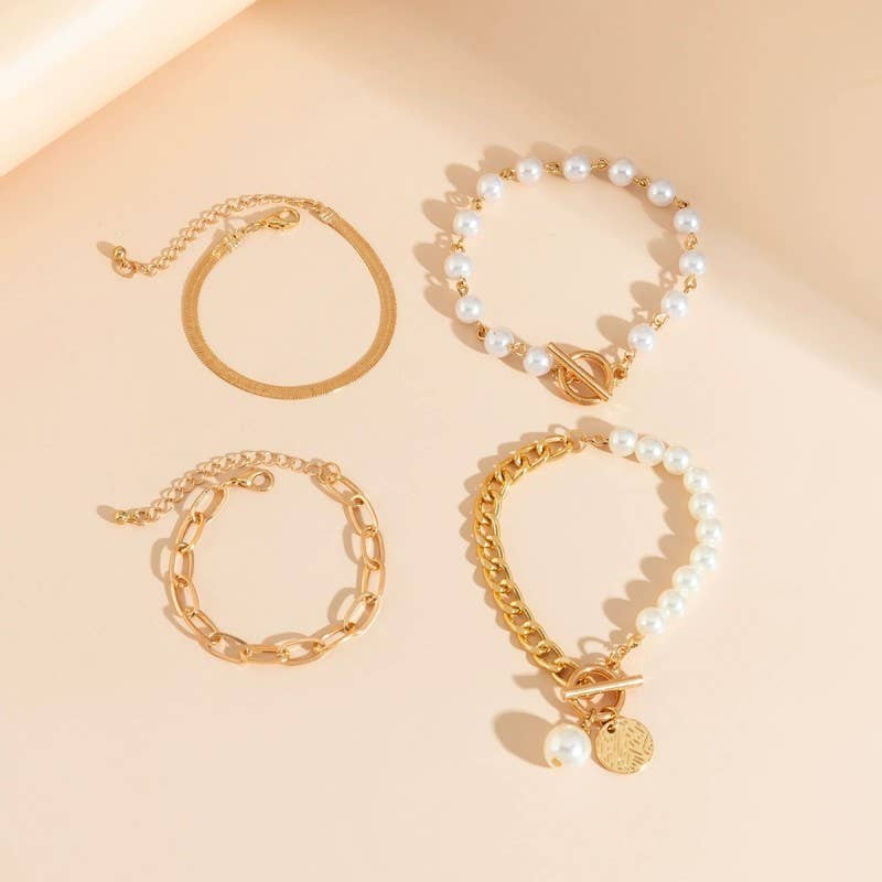 PEARL CHAIN MIX BRACELET