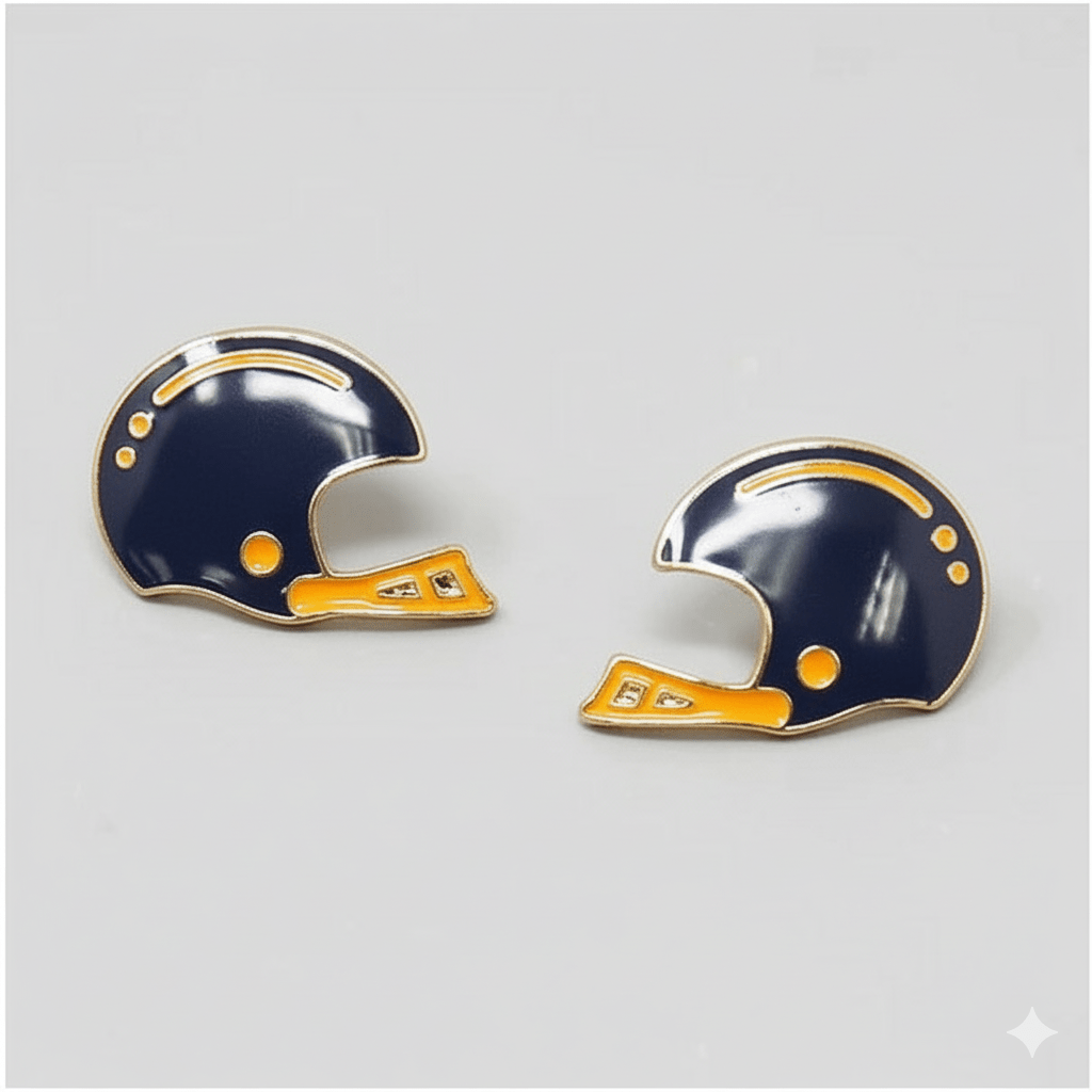 KE1001 Football Helmet Gameday Post Earrings: Red White