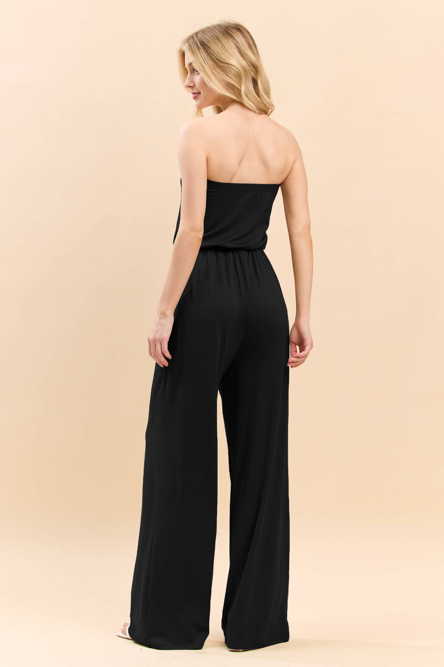 WIDE LEG TUBE TOP JUMPSUIT