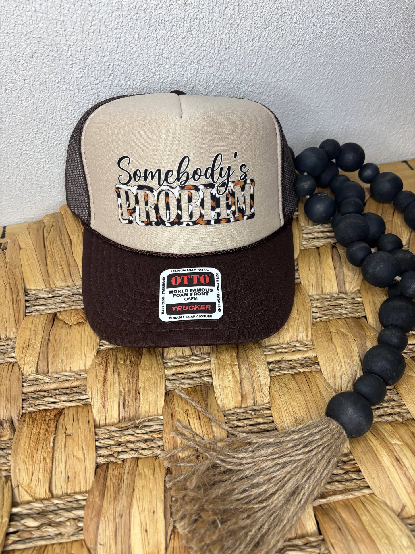 Somebody's Problem Leopard Trucker Hat