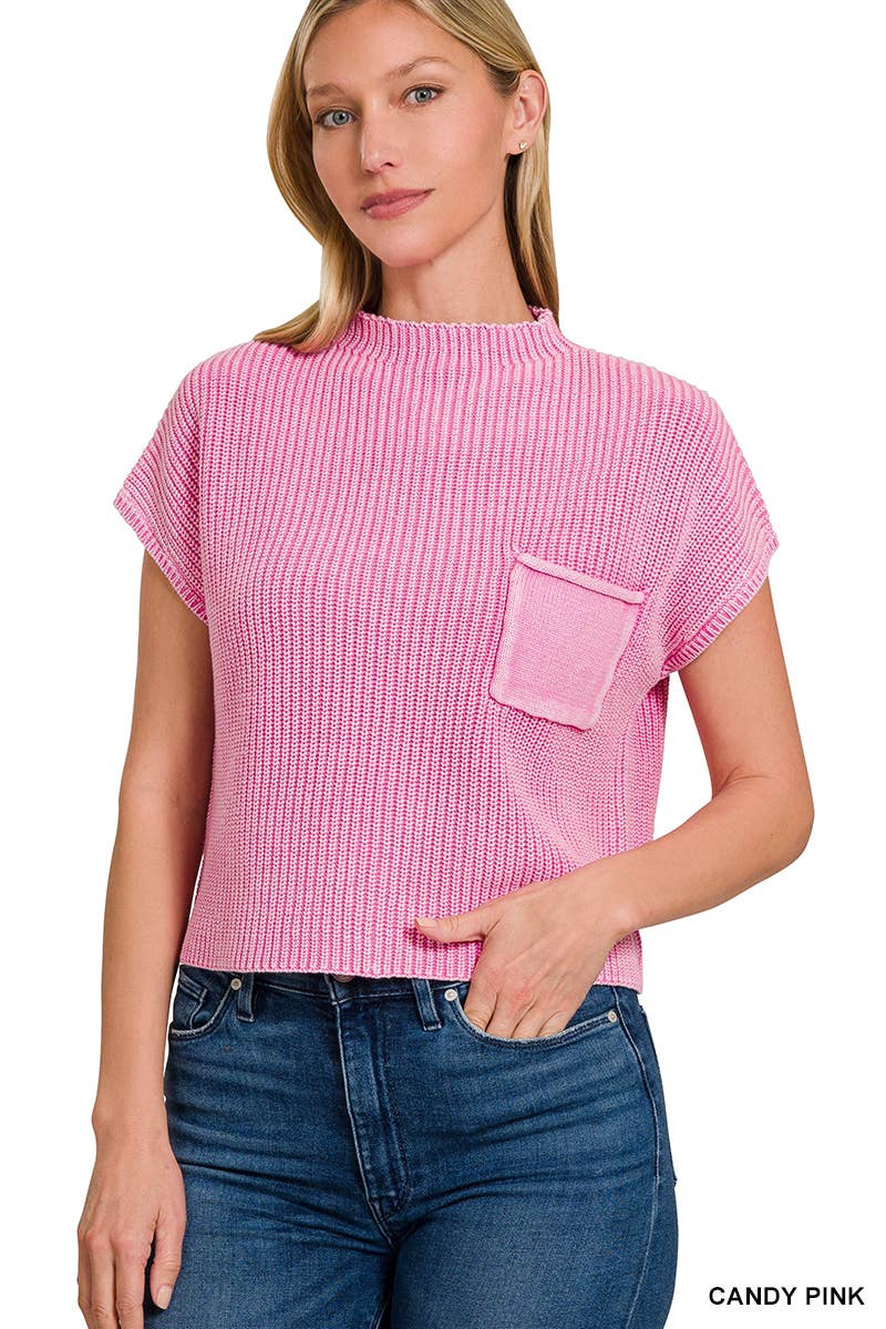 Brooke Short Sleeve Mock Neck Sweater