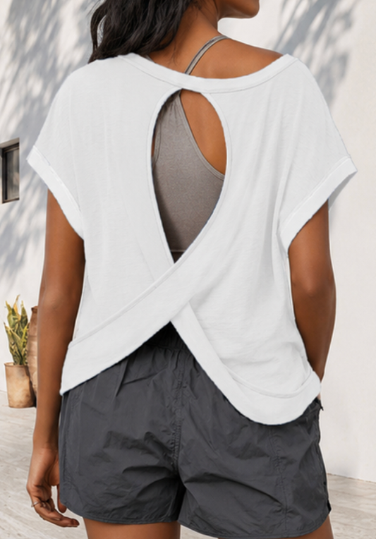 White Cross-Back Shirt