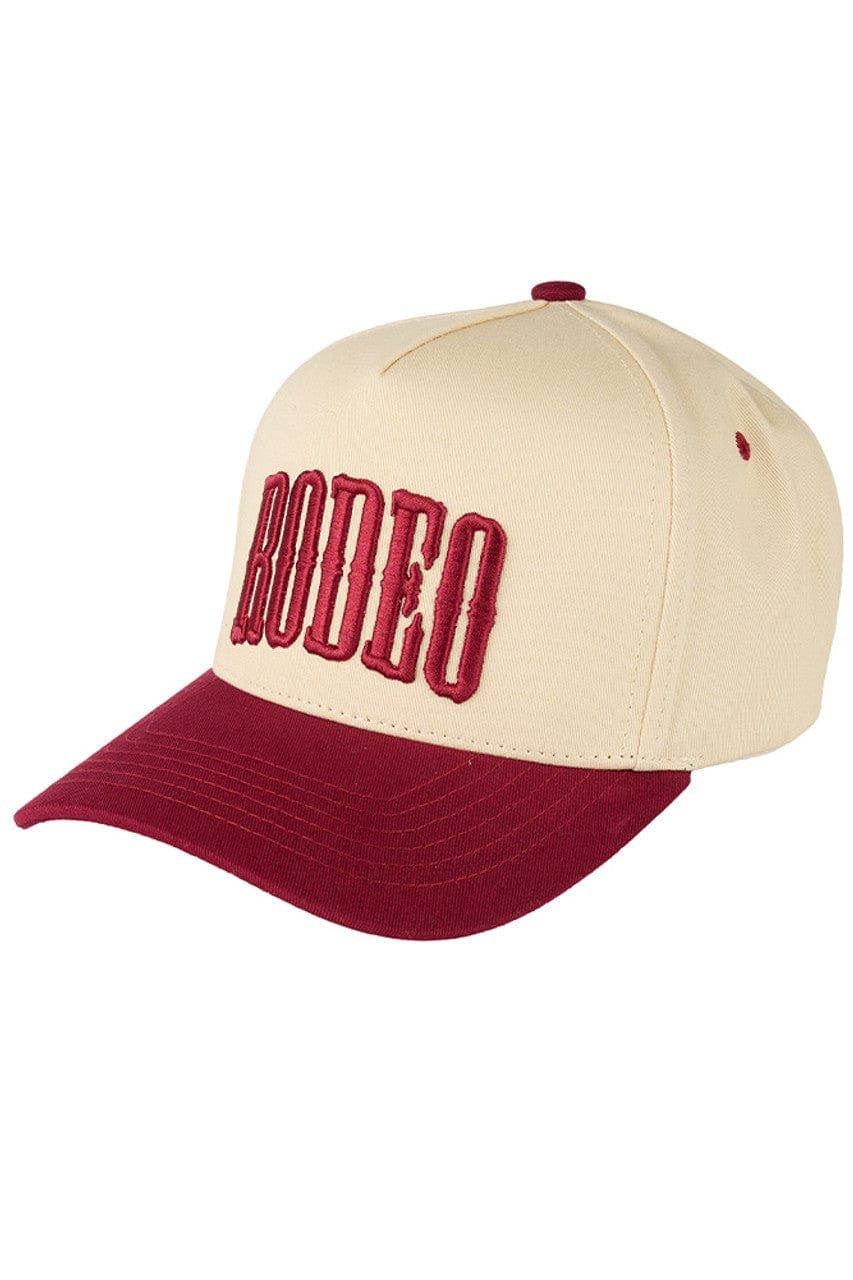 "RODEO" Trucker Hat: Burgundy