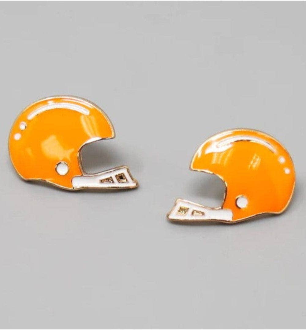 KE1001 Football Helmet Gameday Post Earrings: Red White