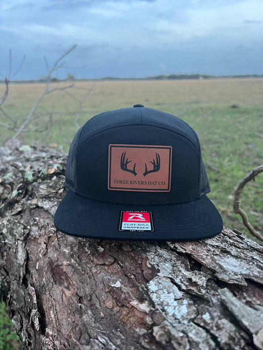 Deer Horns - Flat bill Snapback Hat  7 panel