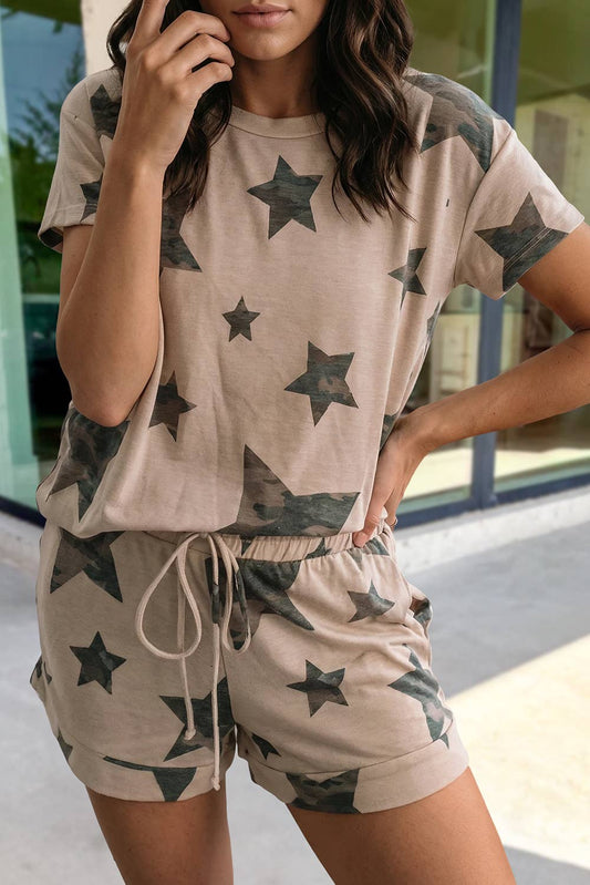 Camo Star Print Lounge Set