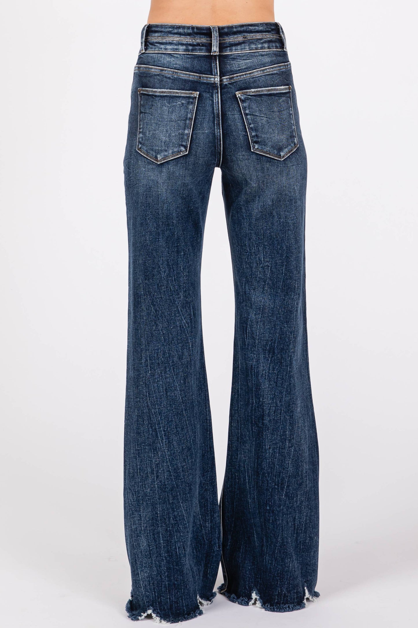 High Rise Stretch Wide Leg Brooklyn Jeans