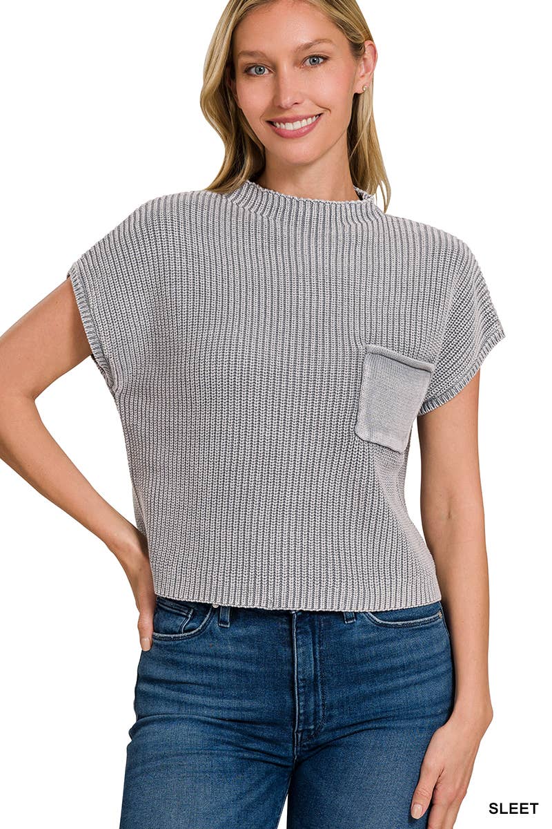 Brooke Short Sleeve Mock Neck Sweater