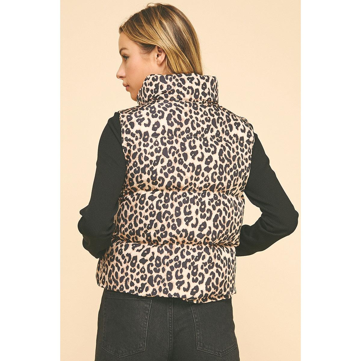 Leopard Print Puff Vest