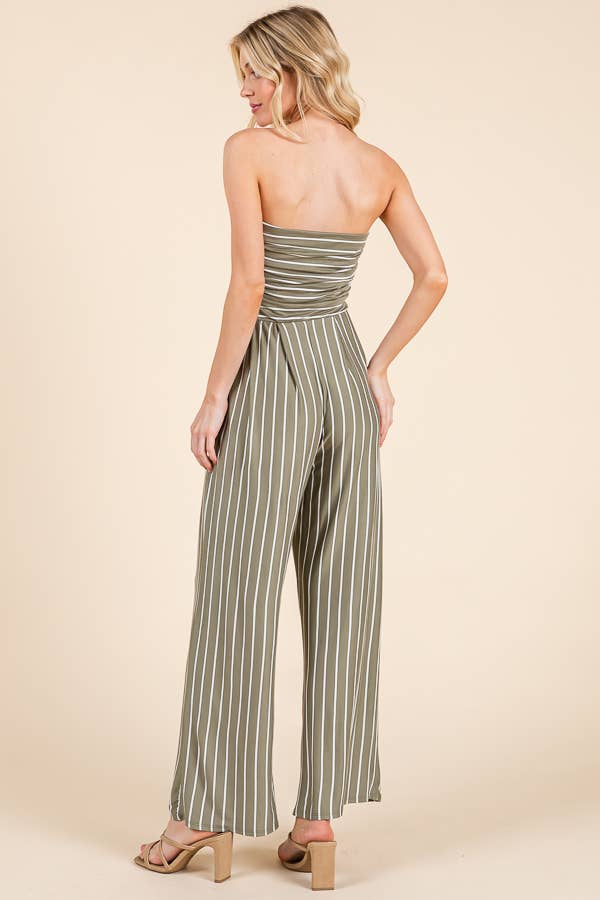 TUBE TOP W/SHIRRING PALAZZO ROMPER