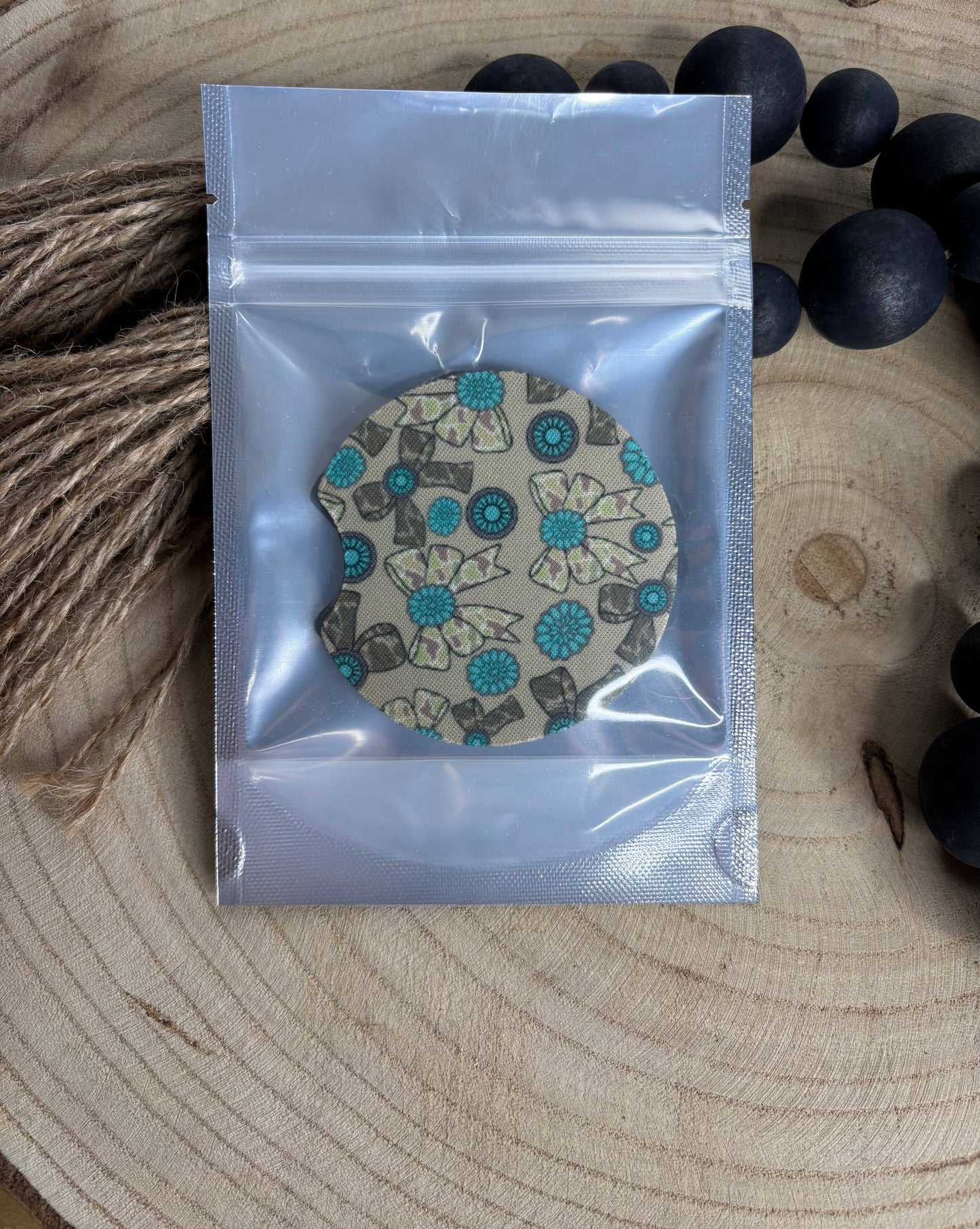 Money Bows and Conchos Car Coasters