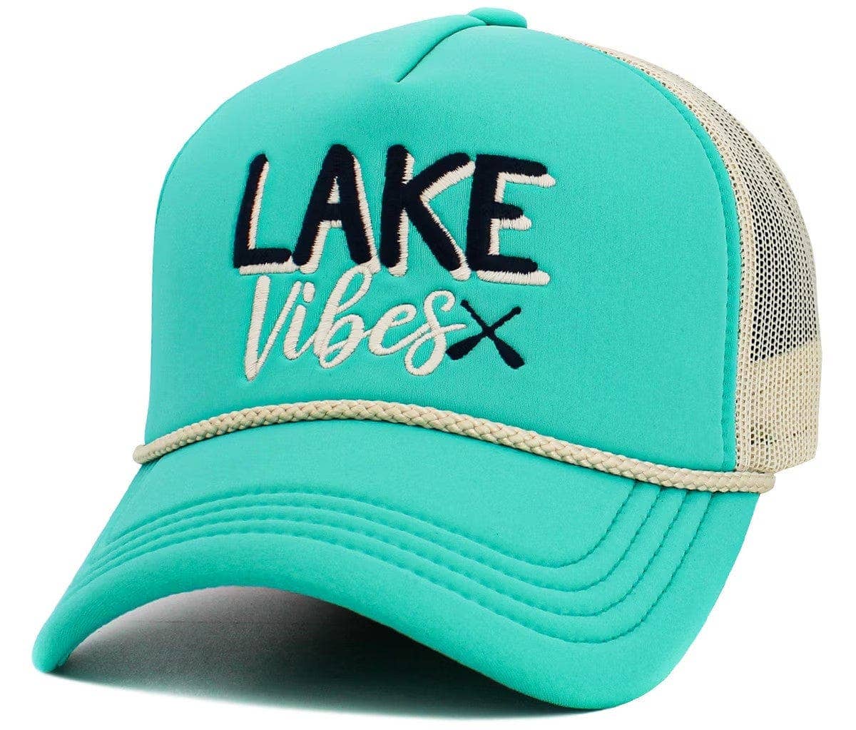 Lake Vibes Foam Trucker Mesh Cap: Neon Pink