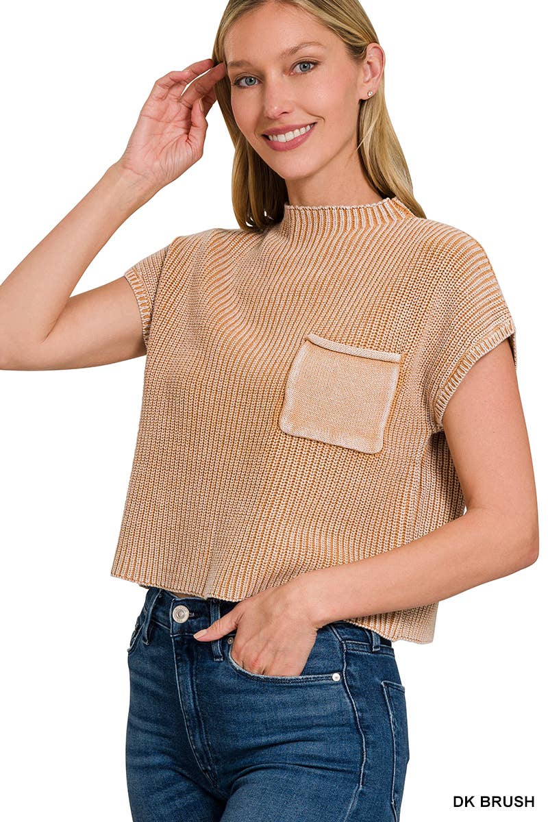 Brooke Short Sleeve Mock Neck Sweater