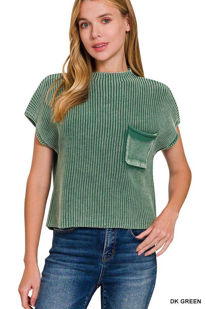 Brooke Short Sleeve Mock Neck Sweater