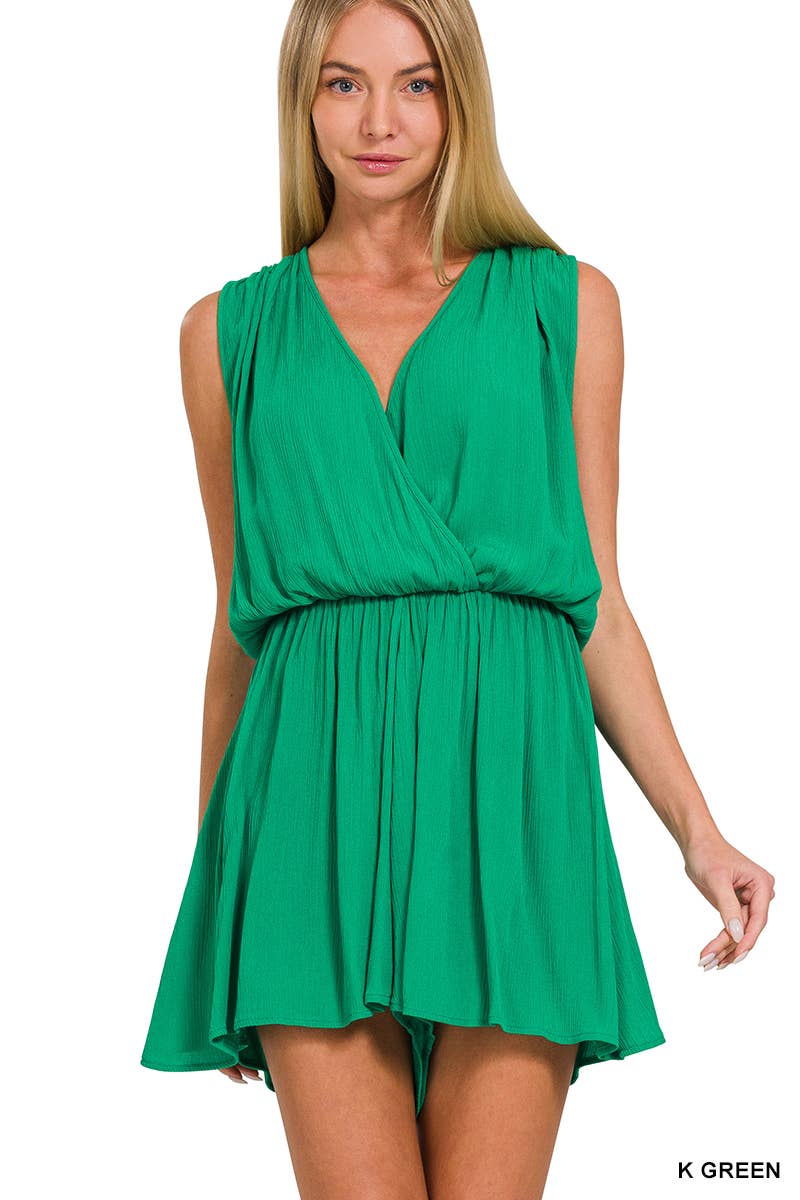 Romper With Tie Open Back
