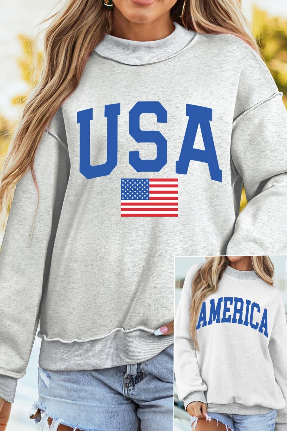 USA Mock Neck Sweater