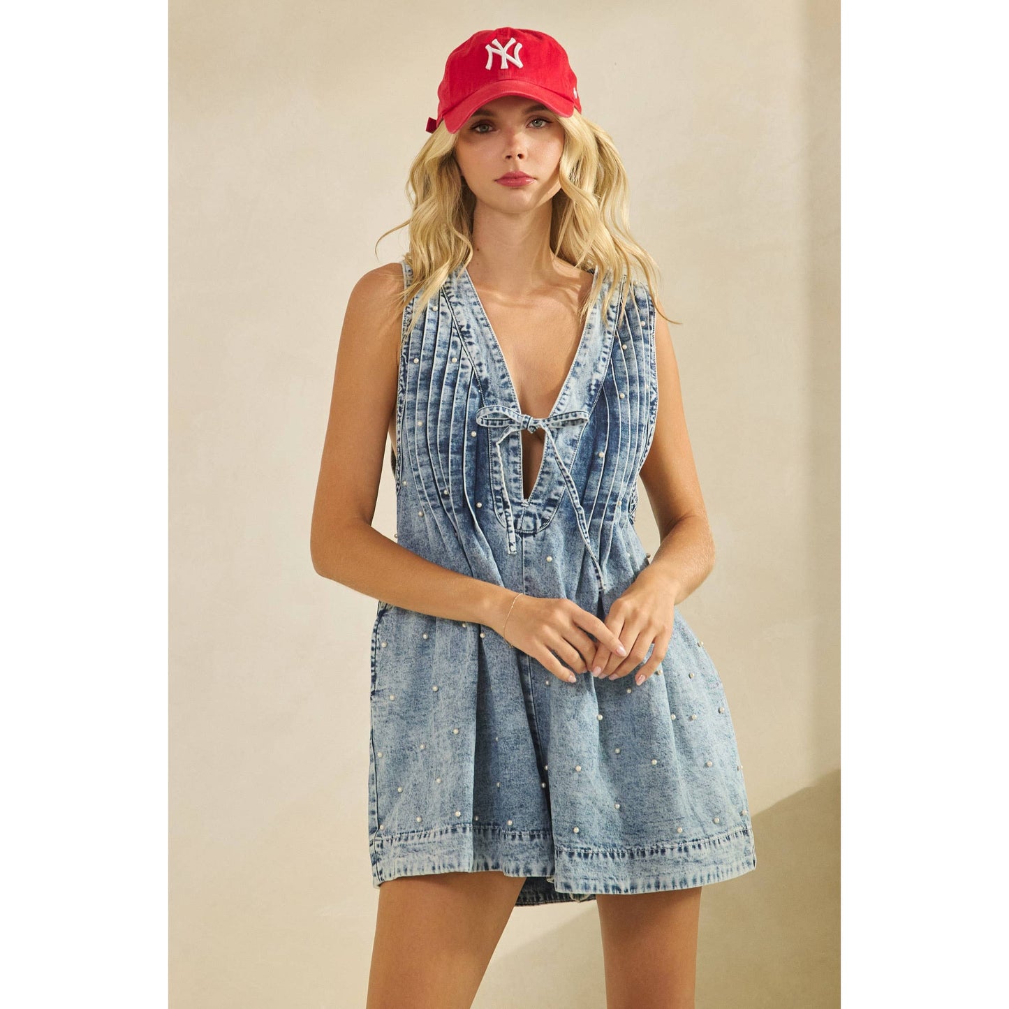 Pearl Denim Romper