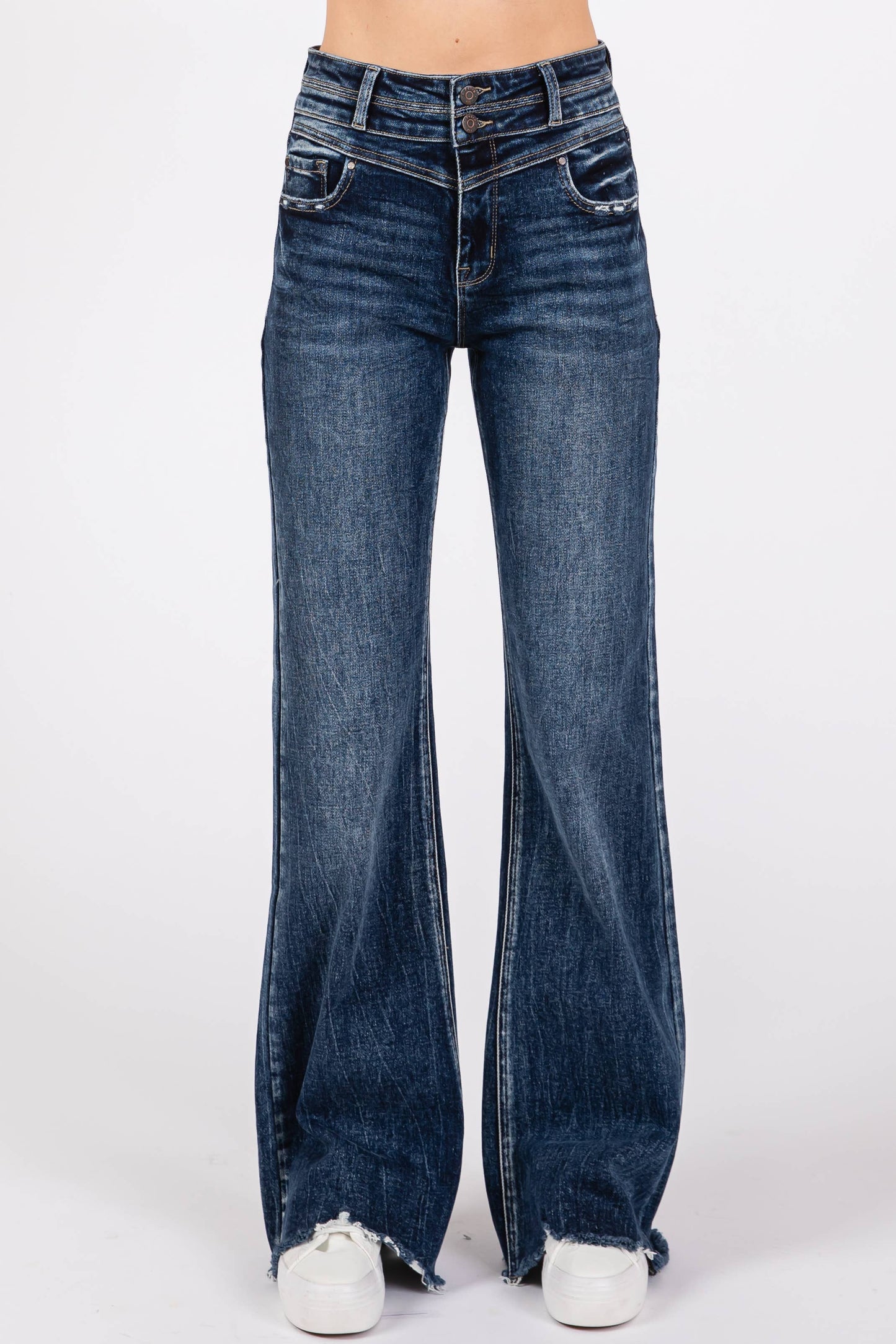High Rise Stretch Wide Leg Brooklyn Jeans