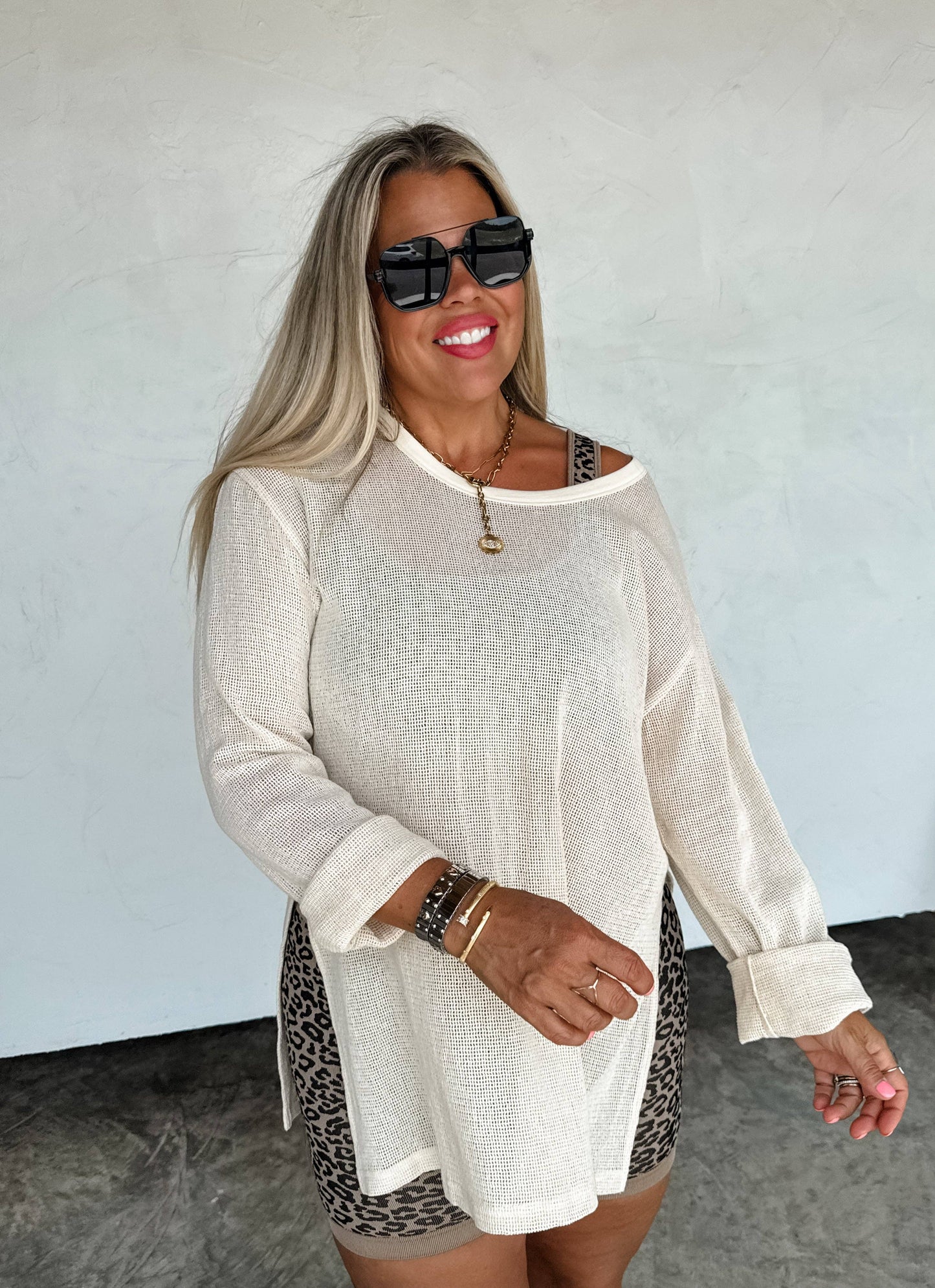 CHEETAH BRA & BIKER SHORT SET