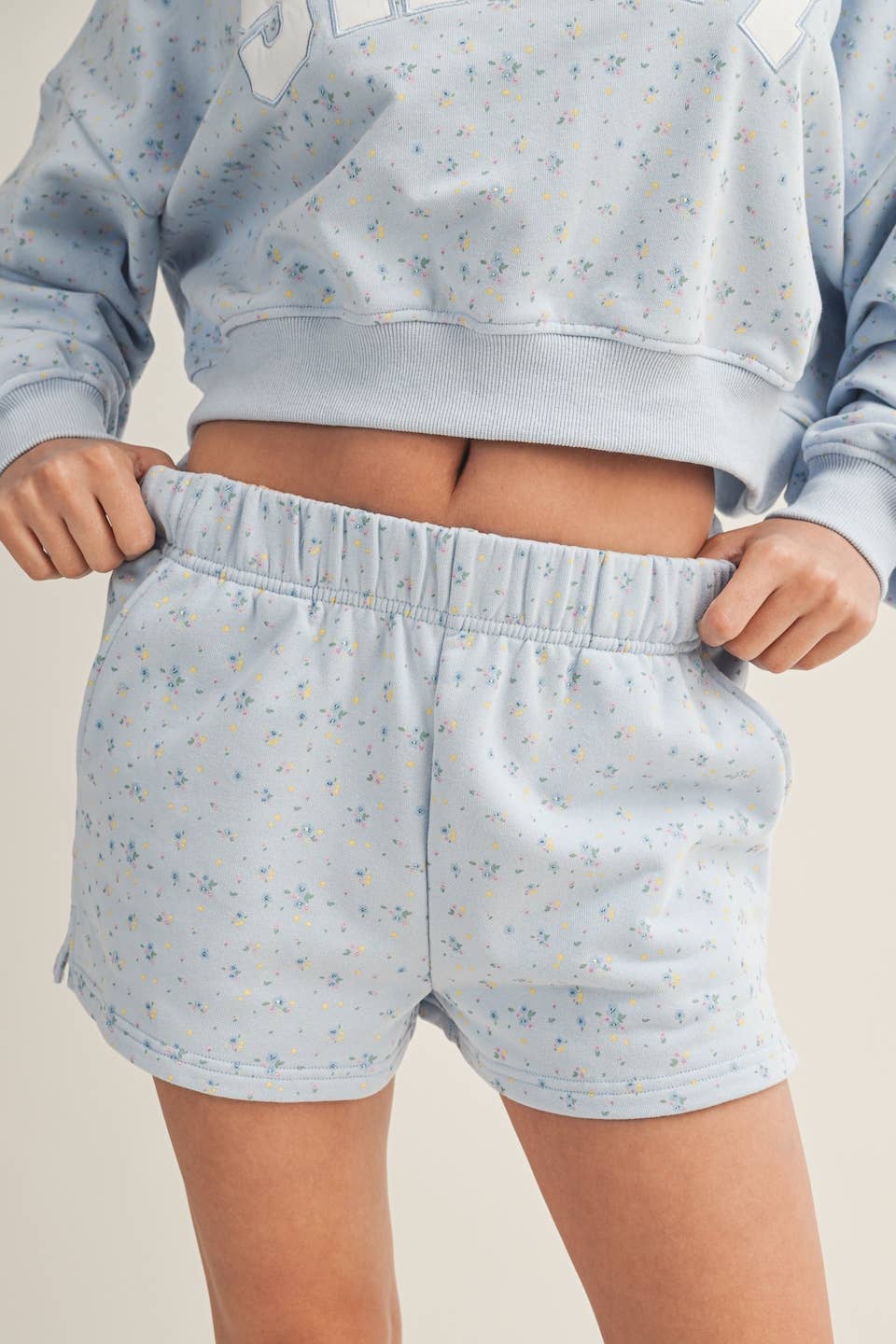 Ditsy Print Sweat Shorts