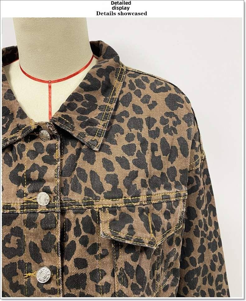 Leopard denim coat