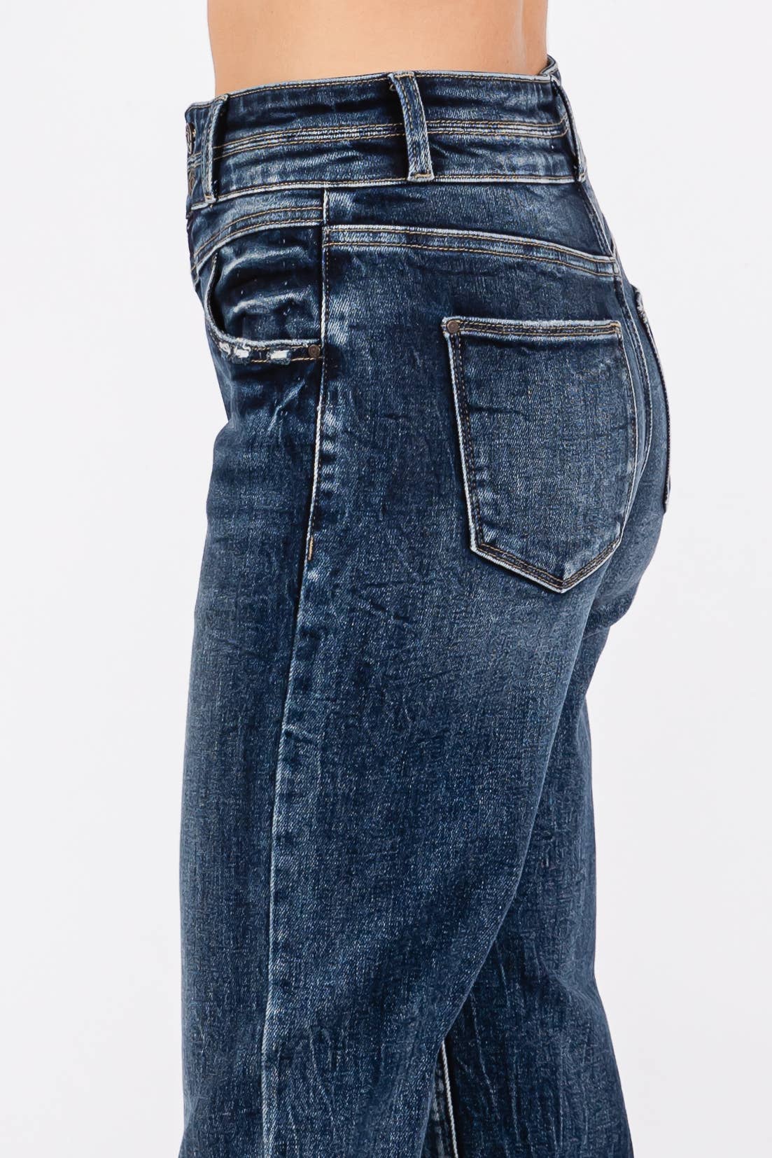 High Rise Stretch Wide Leg Brooklyn Jeans