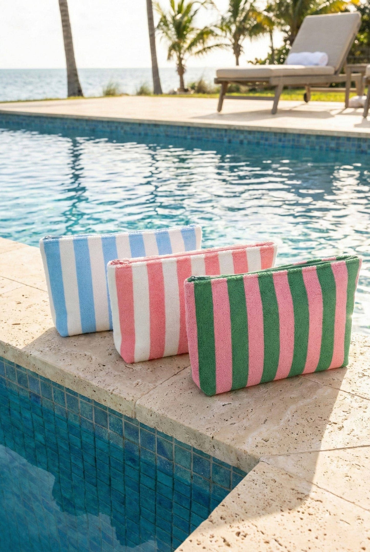 Striped Terry Pouch