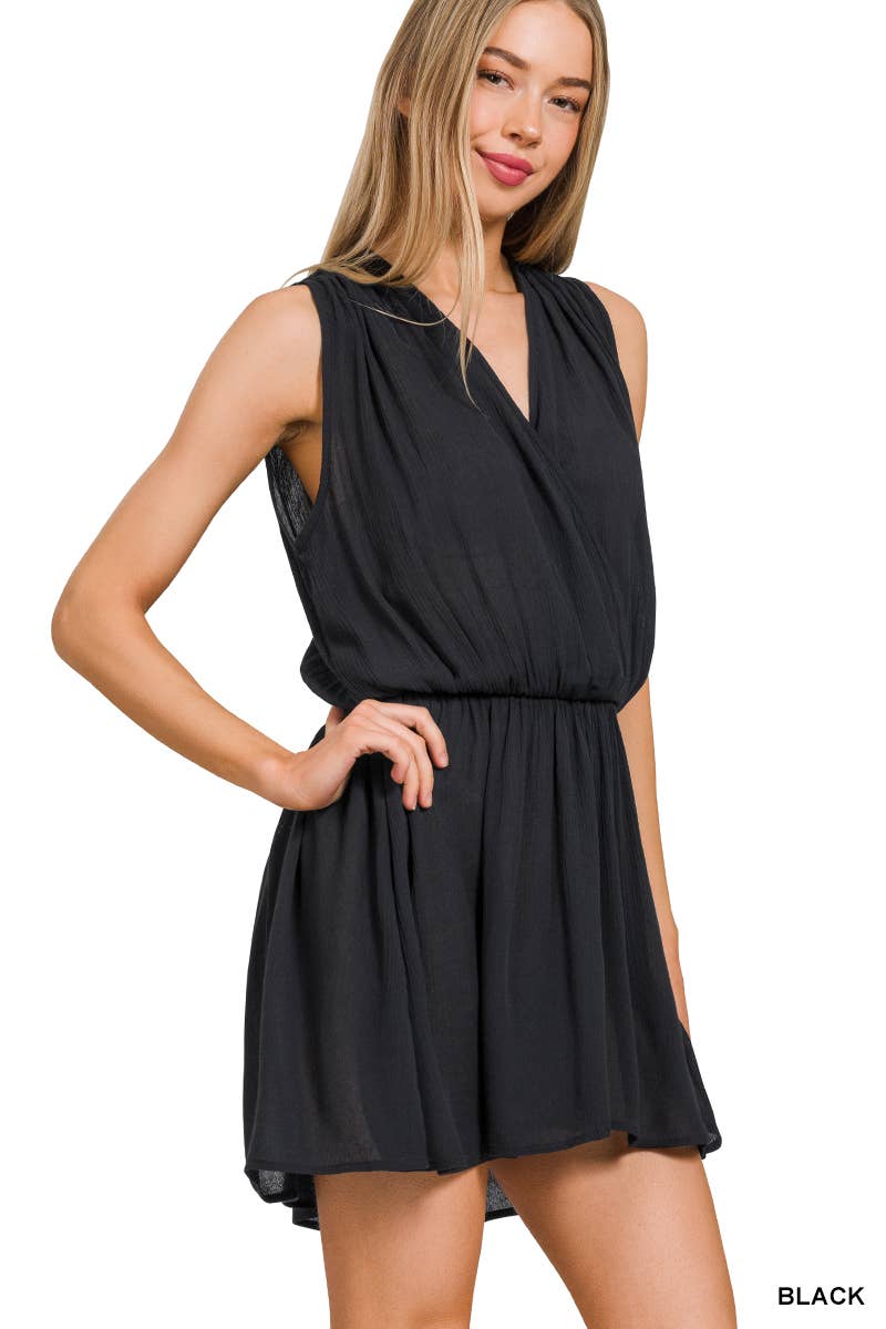 Romper With Tie Open Back