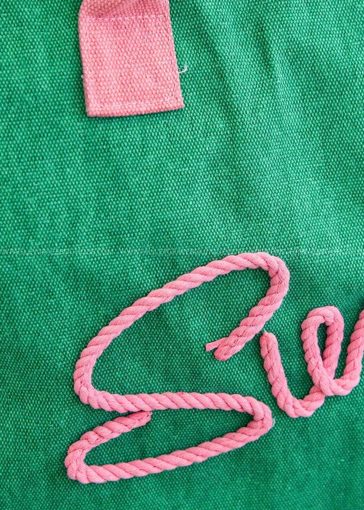 Sewn Rope Summer Letter Fringe Tote Bag: Orange
