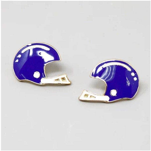 KE1001 Football Helmet Gameday Post Earrings: Red White