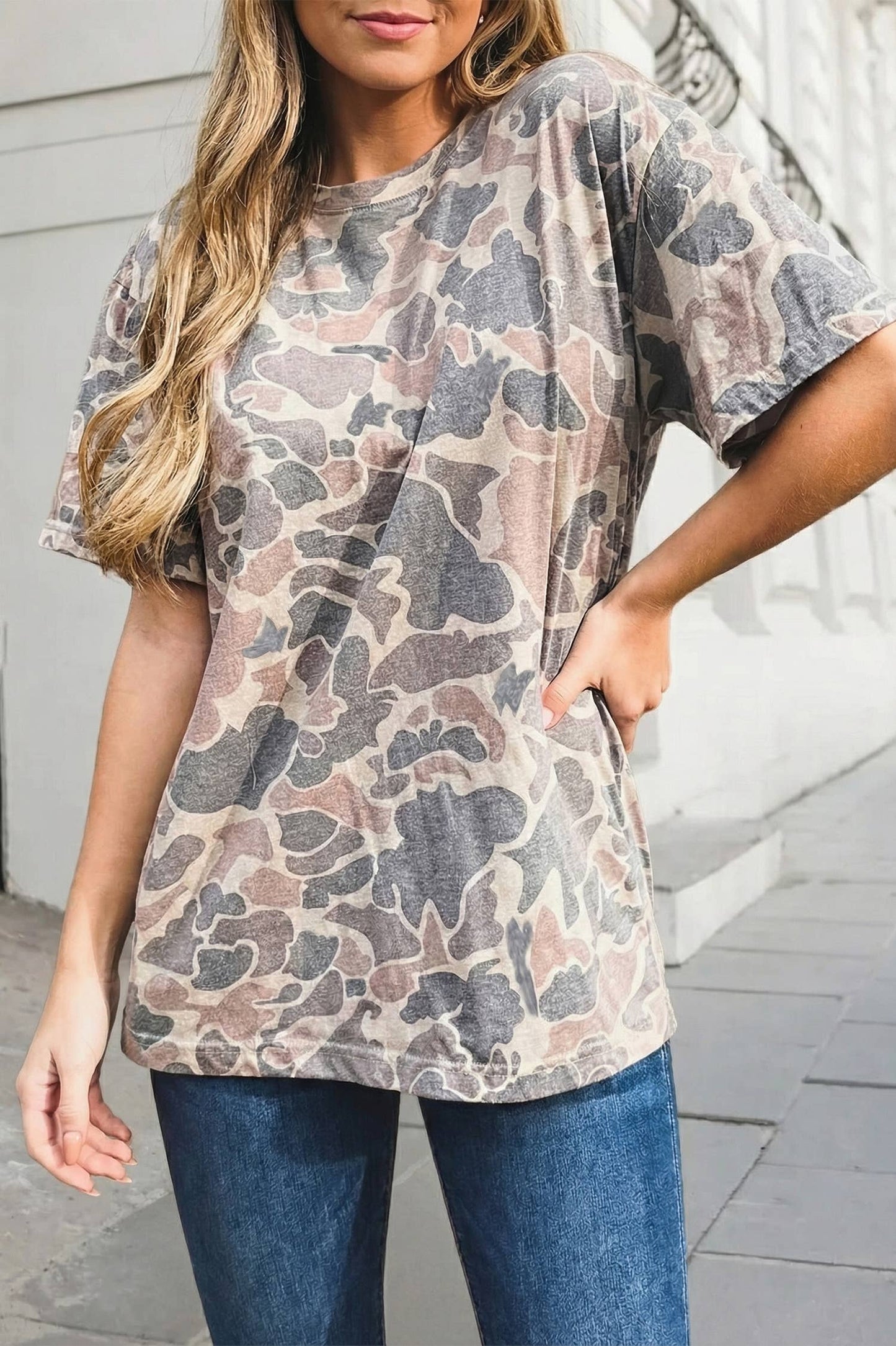 Camouflage Print Casual T Shirt