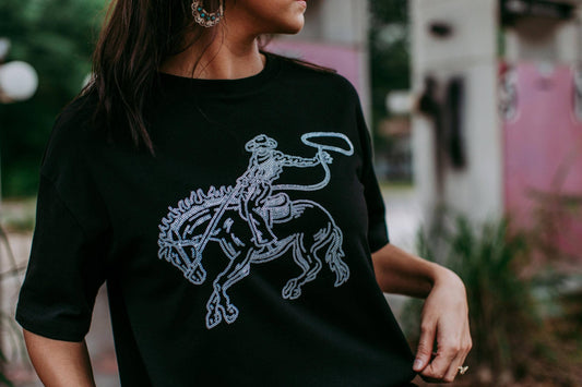 Cowboy Sequin Embellished Tee Dress