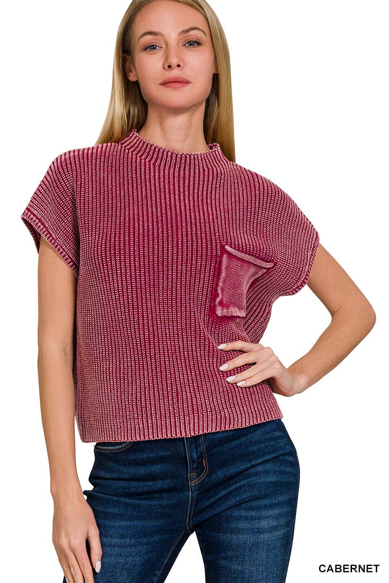 Brooke Short Sleeve Mock Neck Sweater