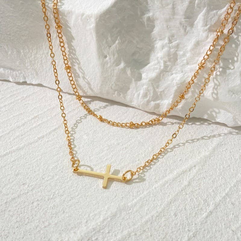Cross Layered Necklace