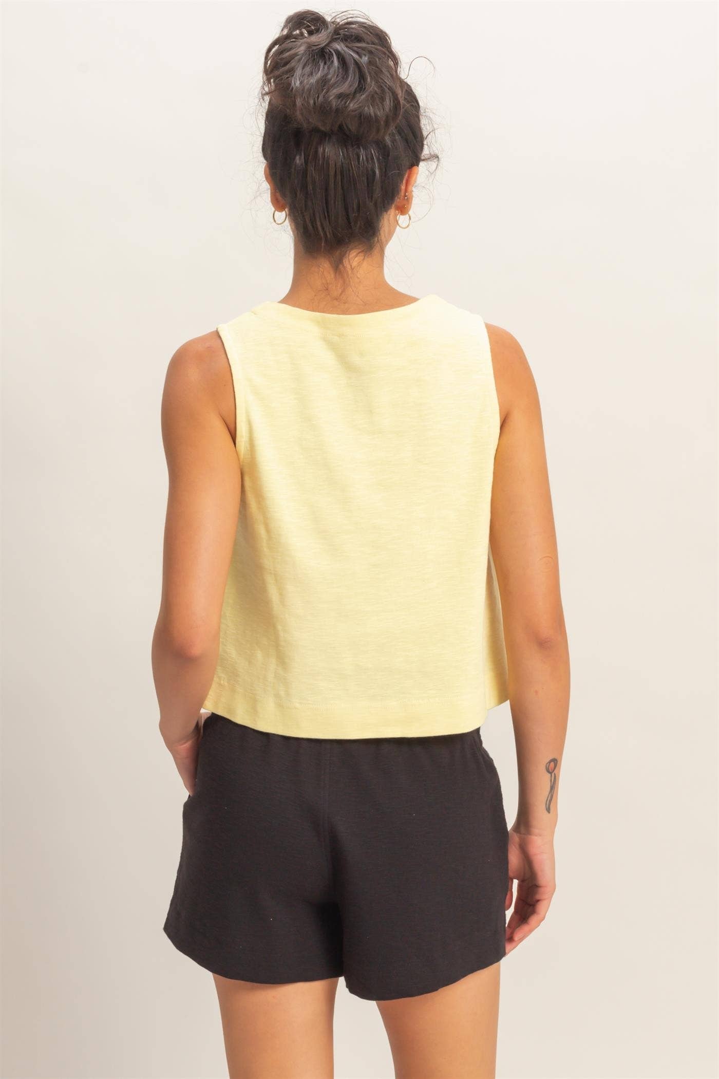 Sleeveless Boxy Fit Crew Neck Top
