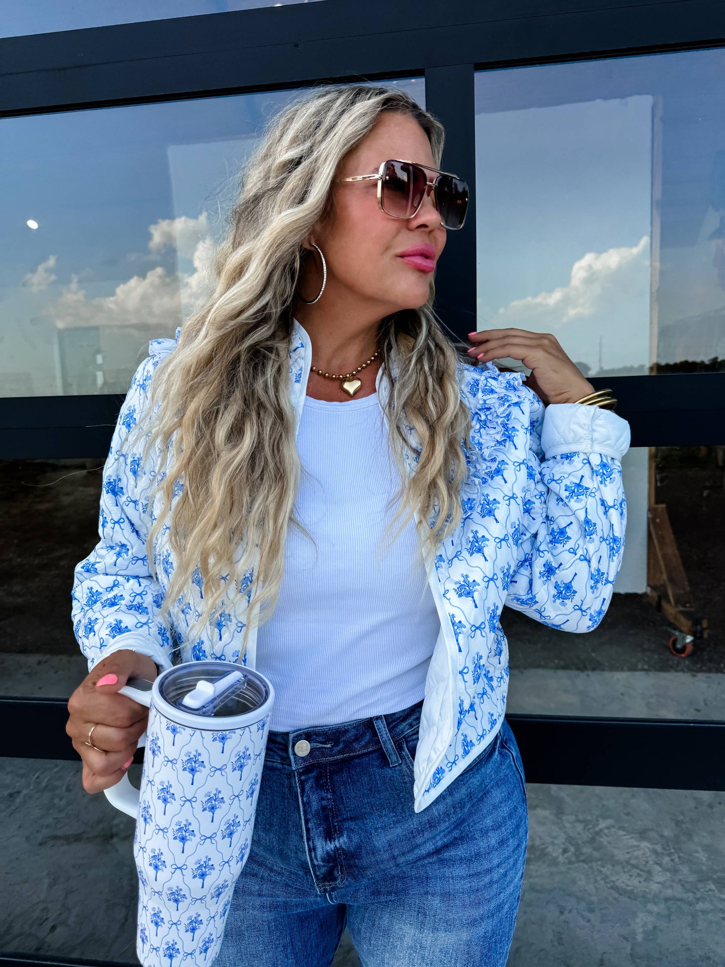 FLORAL & WESTERN STAINLESS STEEL TUMBLER