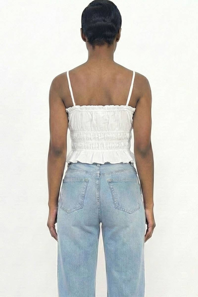 Tiered Shirred Body Crop Top