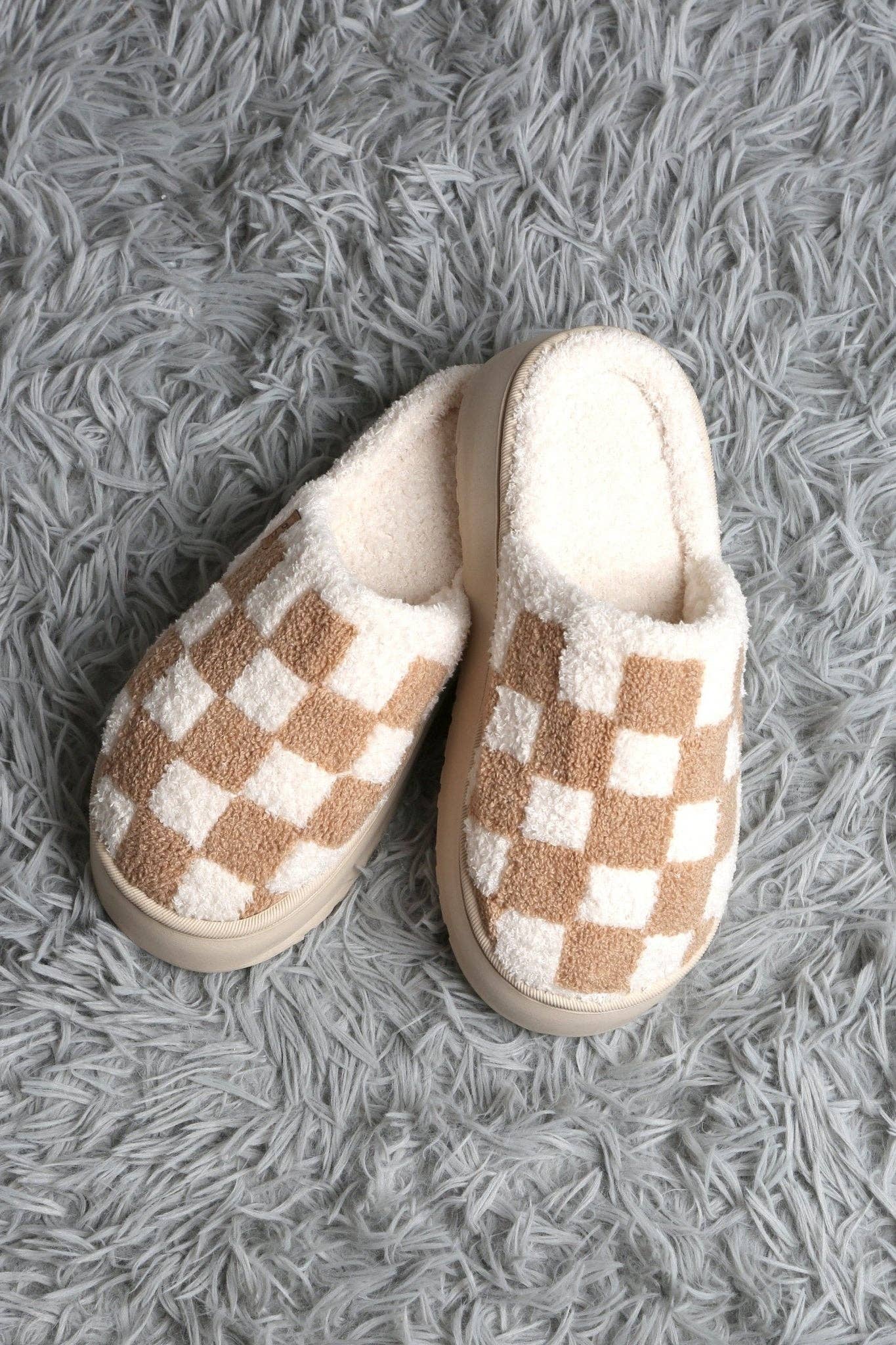 Super Lux Checker Platform Slippers