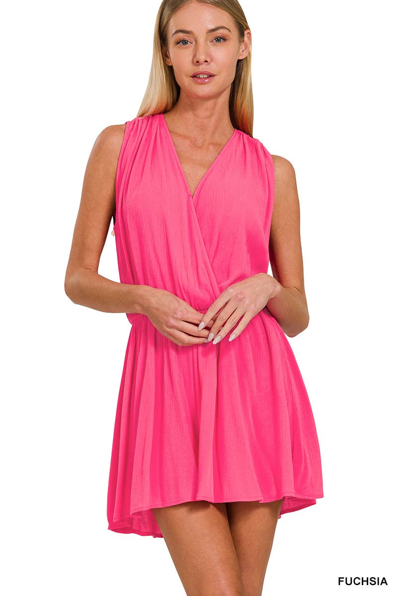 Romper With Tie Open Back