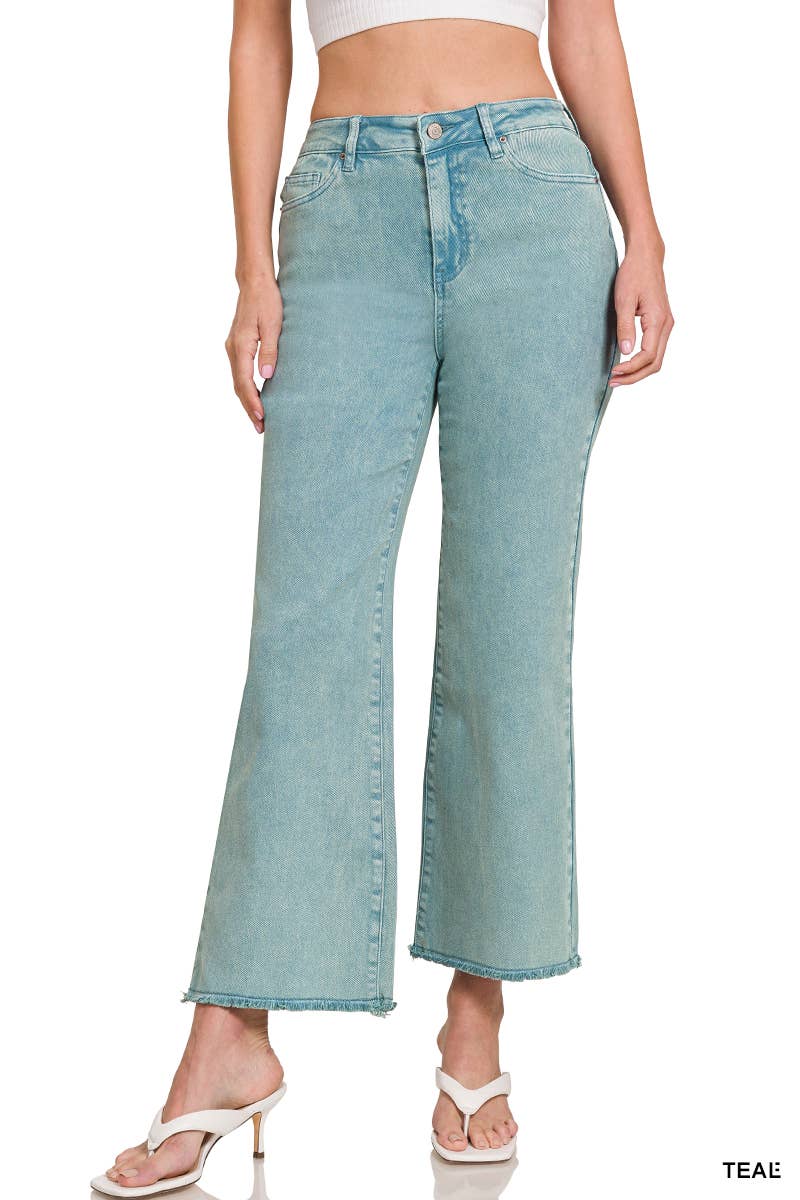 Acid Wash Color Denim Pants
