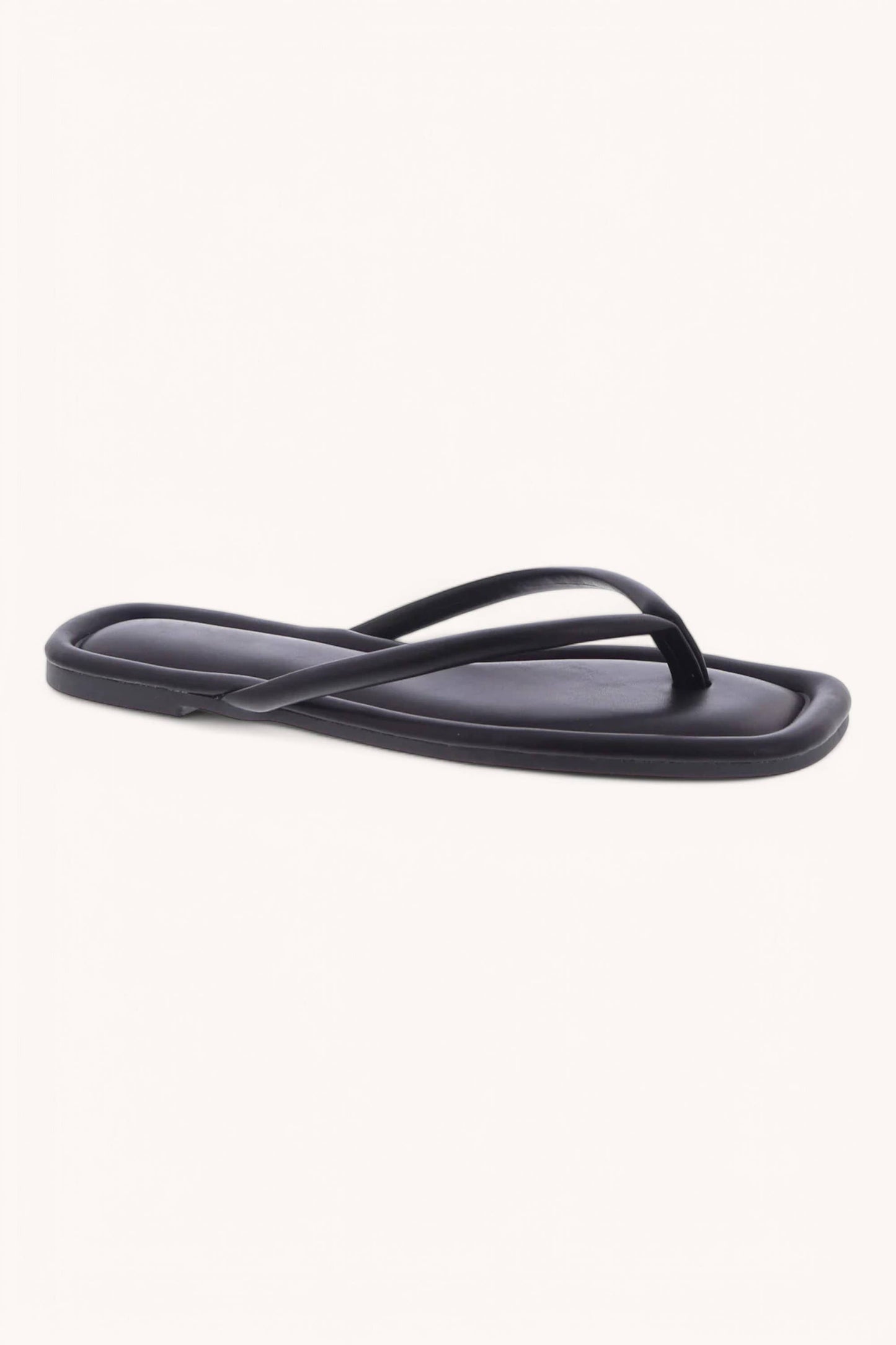 SQUARE TOE SIMPLE THONG STRAP SANDALS