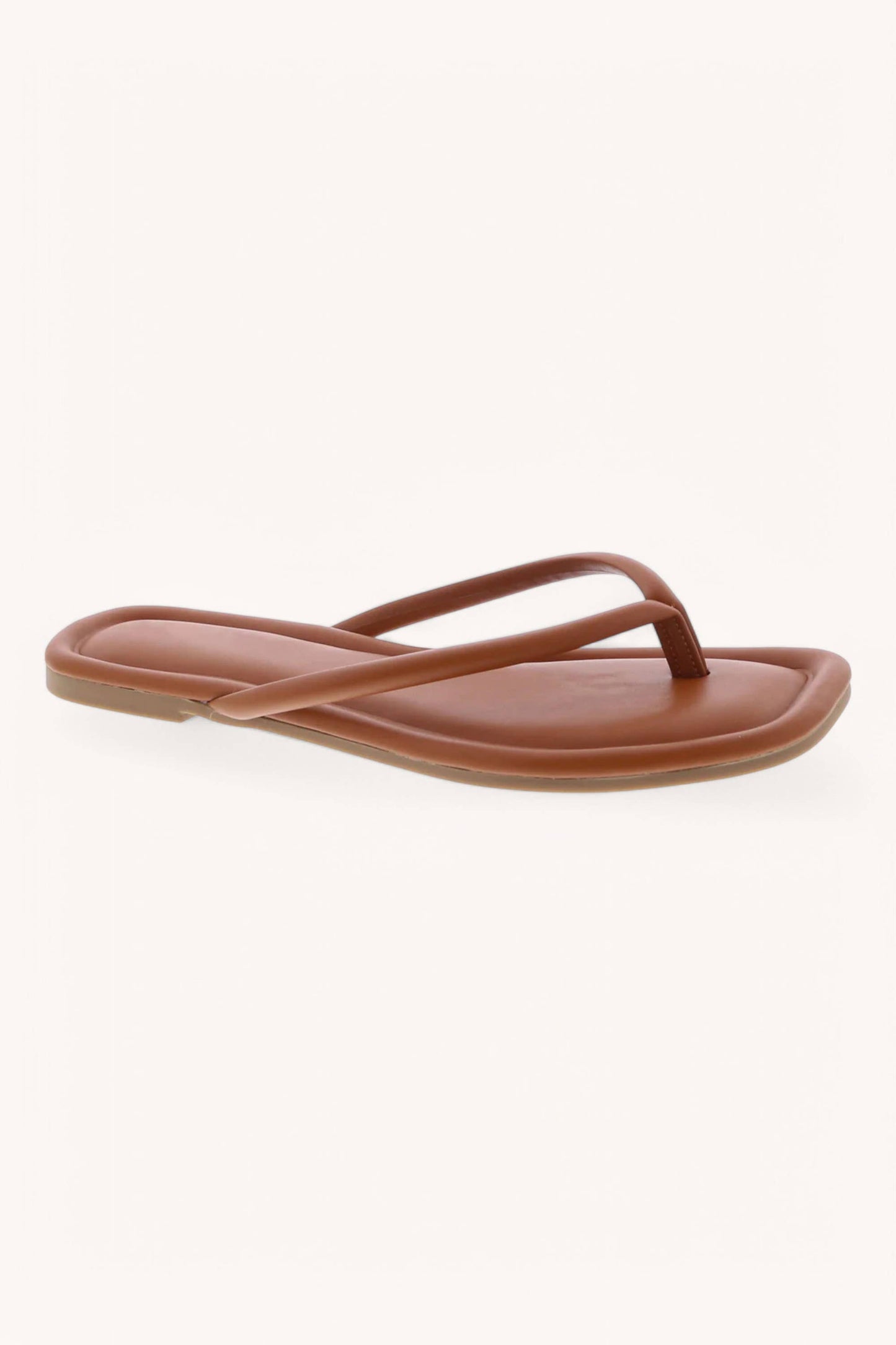SQUARE TOE SIMPLE THONG STRAP SANDALS