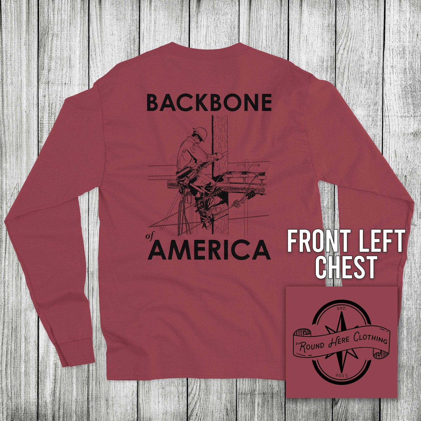 'Round Here Clothing Backbone of America Lineman