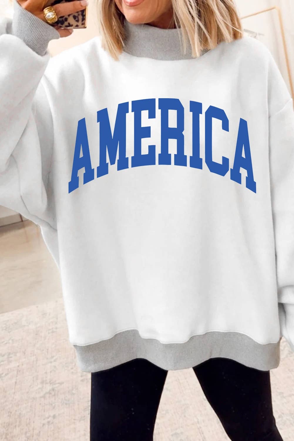 USA Mock Neck Sweater