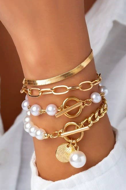 PEARL CHAIN MIX BRACELET