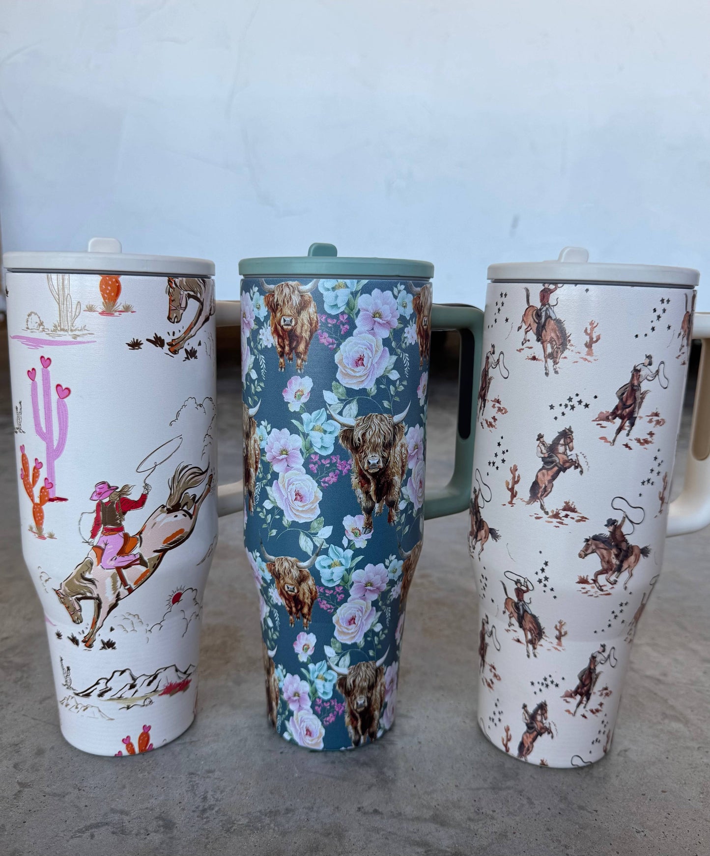 FLORAL & WESTERN STAINLESS STEEL TUMBLER